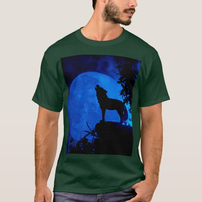 Blue Moon Wolf  T-Shirt (Front)