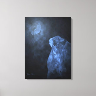 Blue Moon wrapped canvas Print