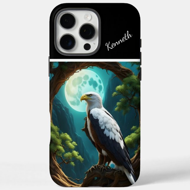 Blue Moonlit River with Eagle Case-Mate iPhone Case (Back)