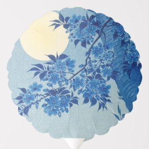 Blue Moonlit Tree: Japanese Cherry Blossom Night Balloon