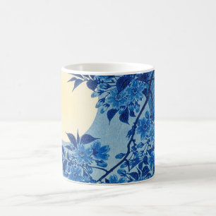 Blue Moonlit Tree: Japanese Cherry Blossom Night Coffee Mug