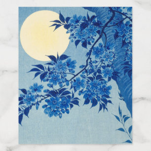 Blue Moonlit Tree: Japanese Cherry Blossom Night Envelope Liner