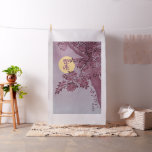 Blue Moonlit Tree: Japanese Cherry Blossom Night Fabric