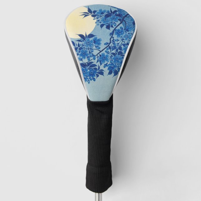Blue Moonlit Tree: Japanese Cherry Blossom Night Golf Head Cover (Front)
