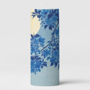 Blue Moonlit Tree: Japanese Cherry Blossom Night Pillar Candle