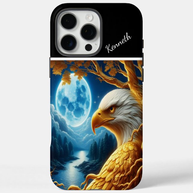 Blue Moon's Eagle Silhouette River Case-Mate iPhone Case (Back)