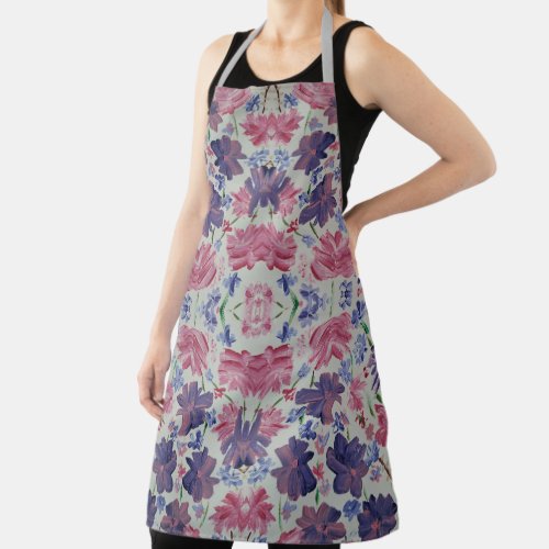 Blue Moons Floral Apron