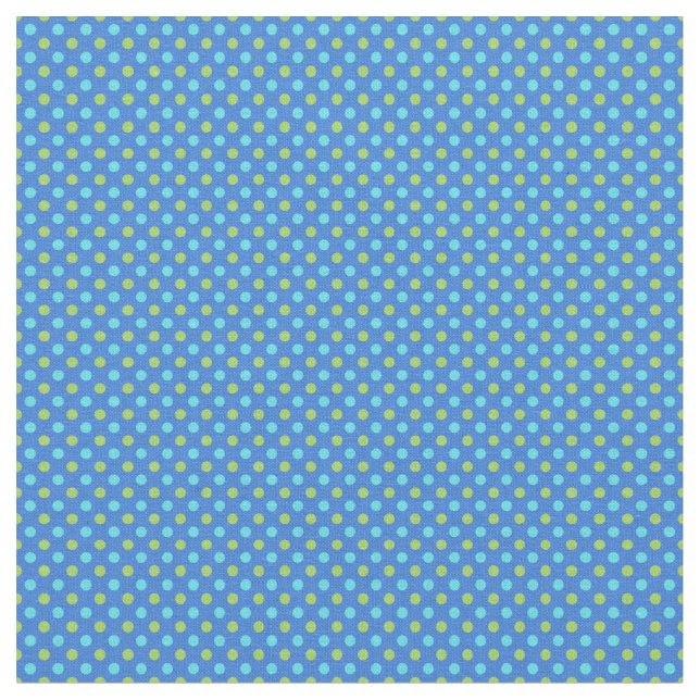 Blue Moons Turquoise Blue Green Polka Dots Fabric (Close Up)