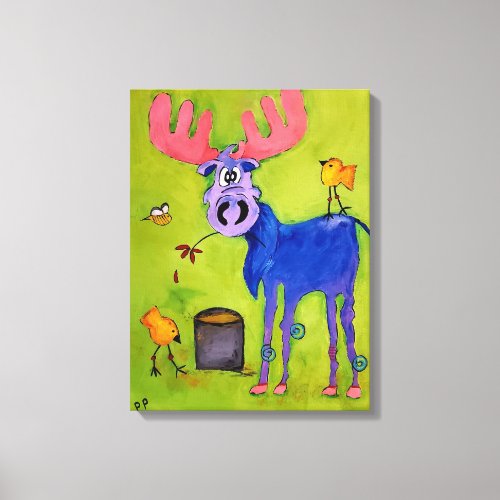Blue Moose Lunch Canvas Print
