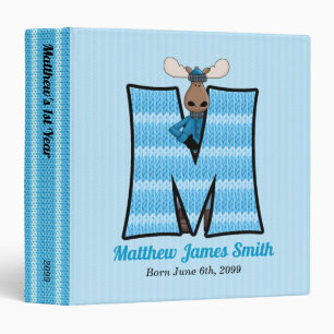 Blue Moose Monogram Letter M Baby Scrapbook 3 Ring Binder