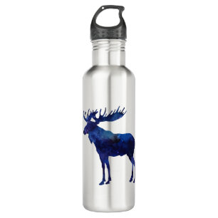 Blue Moose Silhouette Stainless Steel Water Bottle