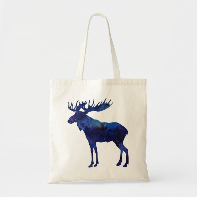 Blue Moose Silhouette Tote Bag (Front)