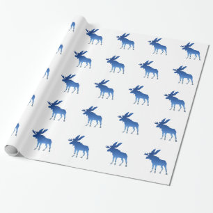 blue moose wrapping paper