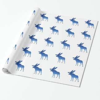 blue moose wrapping paper