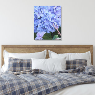 Blue Mophead Hydrangea Bloom Floral Canvas Print