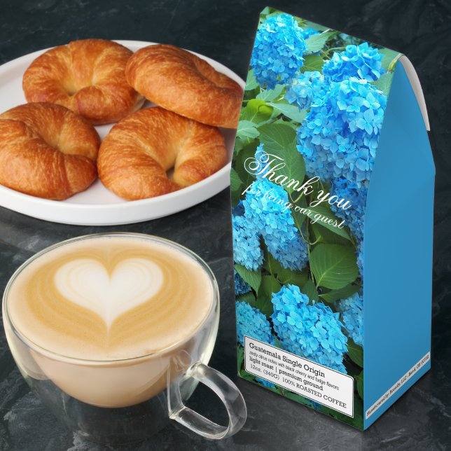 Blue Mophead Hydrangea Floral Thank You Roasted Coffee (Breakfast)