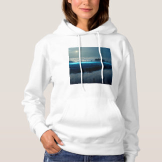 blue morning blurry mist hyper real 4k edge of ear hoodie