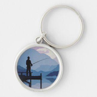 Blue Morning Dusk Fishing Keychain