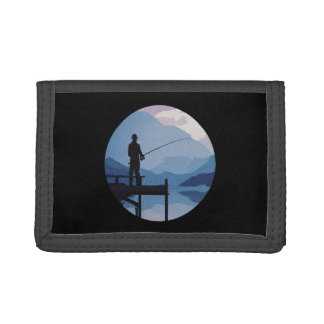 Blue Morning Dusk Fishing Tri-fold Wallet