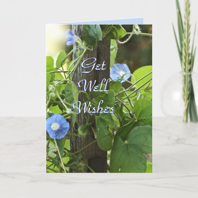 Blue Morning Glories- customize any occasion Card (Front)