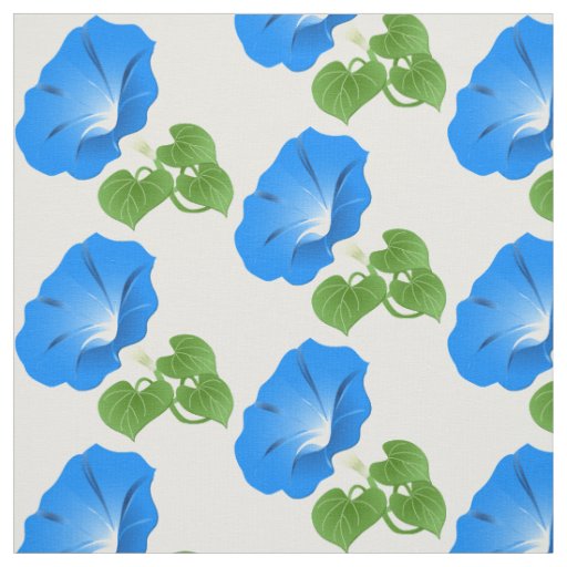 Blue morning glories fabric