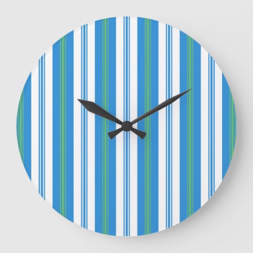 Blue Morning Glory Deckchair Stripe Wall Clock