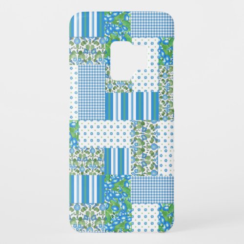 Blue Morning Glory Faux Patchwork Droid RAZR Case