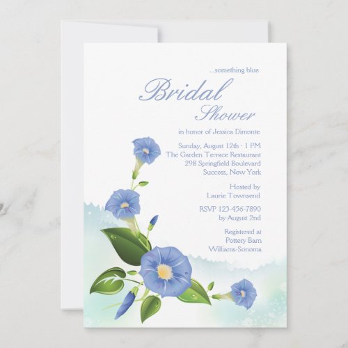 Blue Morning Glory Invitation