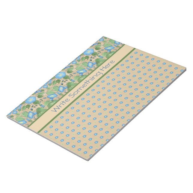 Blue Morning Glory, Polka Dots Notepad or Jotter (Angled)