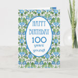 Blue Morning Glory, Pretty 100th Birthday Card
