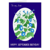 Blue Morning Glory September Birthday for Aunt (Front)