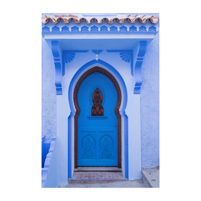 Blue Moroccan Door Acrylic Print (Front)