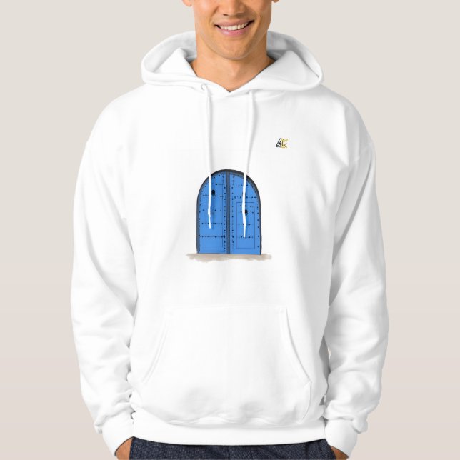 Blue Moroccan Door – Cozy Hoodie (Front)