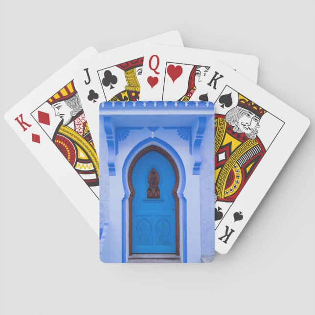 Blue Moroccan Door Poker Cards (Back)