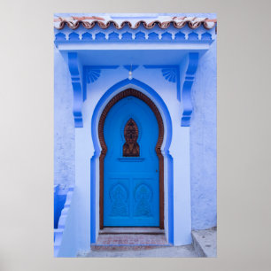 Blue Moroccan Door Poster