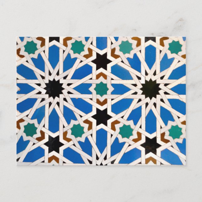 Blue Moroccan Mosaic Postcard (Front)