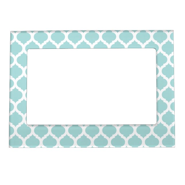 Blue Moroccan Pattern Magnet Picture Frame (Front)