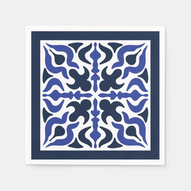 Blue Moroccan Pattern  Napkins (Front)