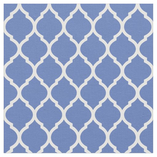 Blue Moroccan Quatrefoil Fabric