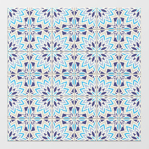 Blue Moroccan Style Floor Tiles Floor Decals