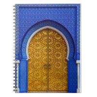 Blue Moroccan Tile Doorway - Spiral Notebook