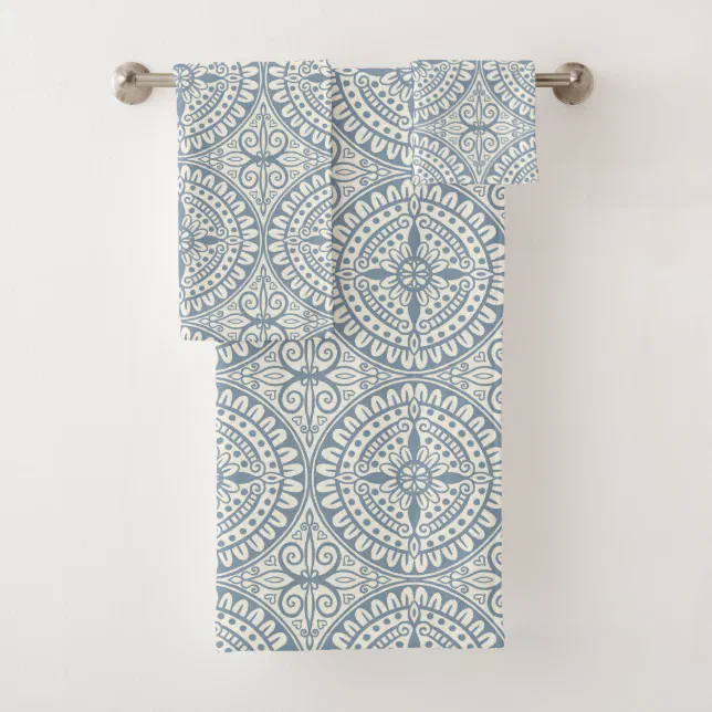 Blue Moroccan Tile Pattern Bath Towel Set Zazzle