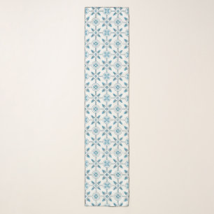 Blue Moroccan Tile Pattern Scarf