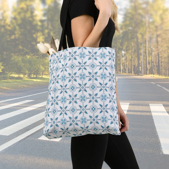 Blue Moroccan Tile Pattern  Tote Bag (Creator Uploaded)