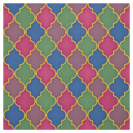 Blue Moroccan Tile (small scale) Fabric