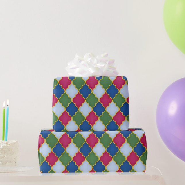 Blue Moroccan Tile Wrapping Paper (Party Gifts)