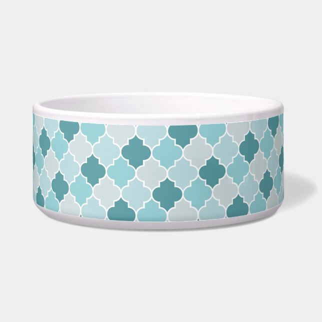 Blue Moroccan Trellis, Latticework, Quatrefoil Bowl (Front)