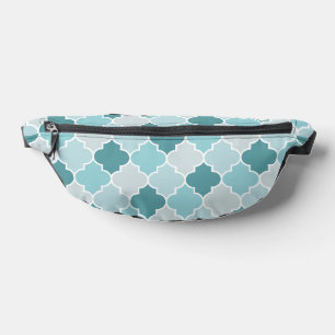 Blue Moroccan Trellis, Latticework, Quatrefoil Fanny Pack
