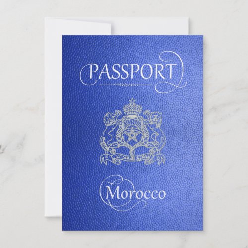Blue Morocco Passport Save the Date Card