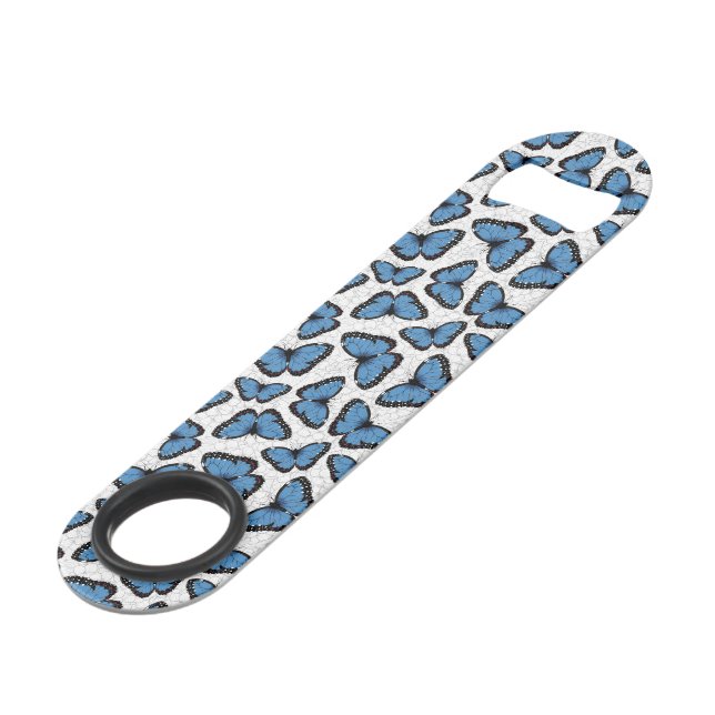 Blue morpho butterflies bar key (Front Angled)